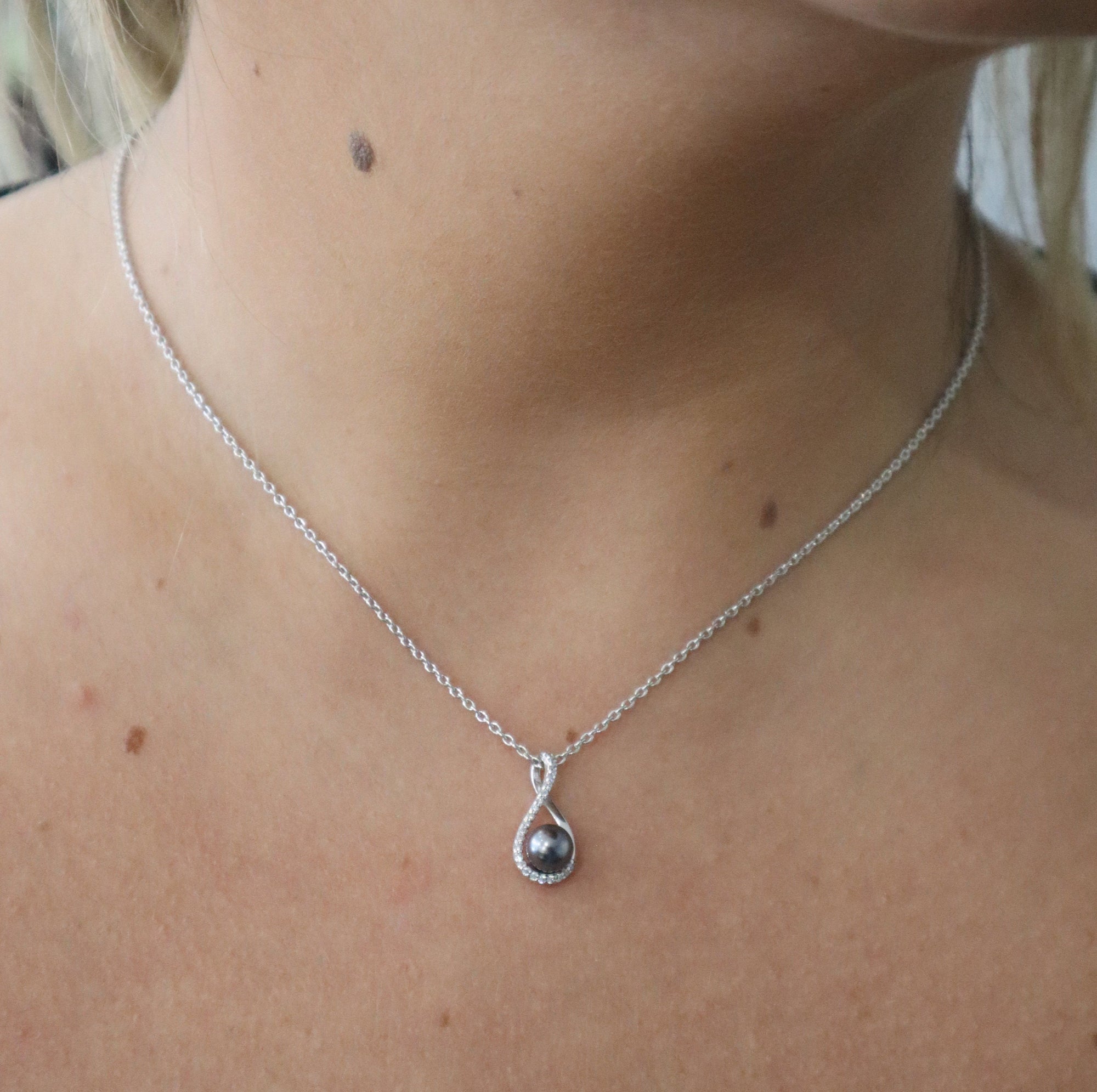 Sterling Silver Button Freshwater Pearl Infinity Style Leverback Earrings Sterling Silver Button Freshwater Pearl Infinity Style Leverback Earrings