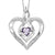 Sterling Silver Created Alexandrite and Diamond Heart Shaped Necklace