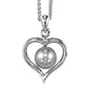 NECKLACES - Sterling Silver Heart Shaped Pearl Pendant