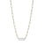 Sterling Silver Two-tone Necklace made with Diamond Cut Paperclip Chain & CZ Link in Center