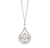NECKLACES - Sterling Silver With Crystal Two-Tone Plated Rose Gold Necklace