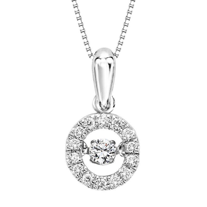 RHYTHM OF LOVE - 10k Rhythm Of Love 1/5cttw Diamond Halo Necklace