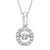 Rhythm of Love Diamond Halo Necklace 1/5Cttw 10K White Gold
