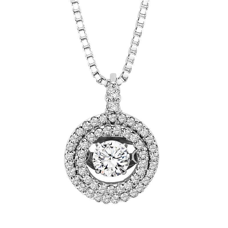 RHYTHM OF LOVE - 14K Rhythm Of Love Double Halo Diamond Necklace