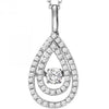 RHYTHM OF LOVE - 14K Rhythm Of Love Pear Shaped Double Halo Diamond Necklace