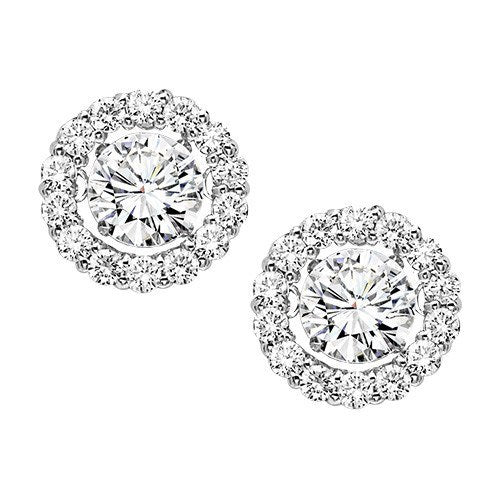 Rhythm Of Love Diamond Stud Earrings 3/4 Ct 14K White Gold
