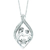 RHYTHM OF LOVE - Sterling Silver Mother And Child Diamond Halo Rhythm Of Love Necklace