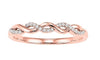 RINGS - 10K Rose Gold 1/10cttw Diamond Crossover Stackable Ring