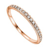 RINGS - 10K Rose Gold .12cttw Bead Set Contoured Diamond Stackable Ring
