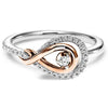 RINGS - 10K Rose Gold And Sterling Silver .16cttw Diamond Cluster Infinity Knot Ring