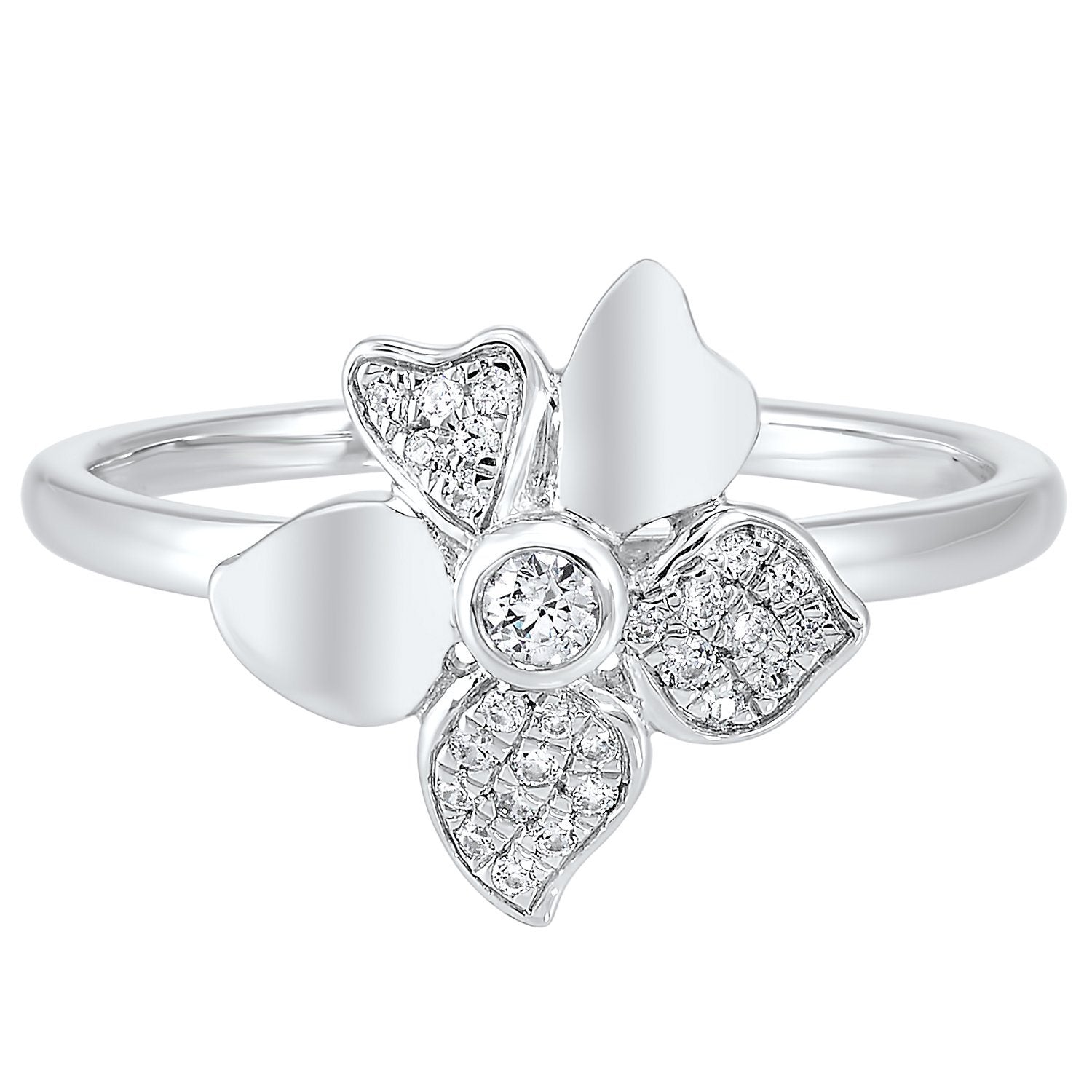Luminous Diamond Flower Cluster Engagement Ring
