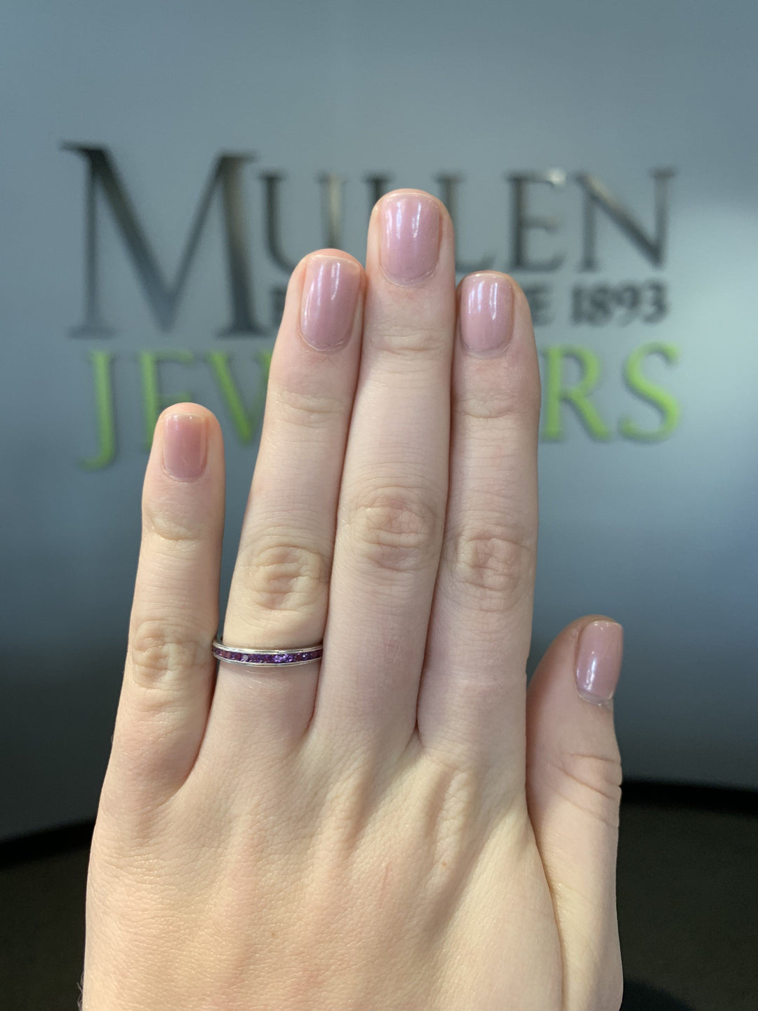 RINGS - 10k White Gold Amethyst Channel Set Birthstone Ring