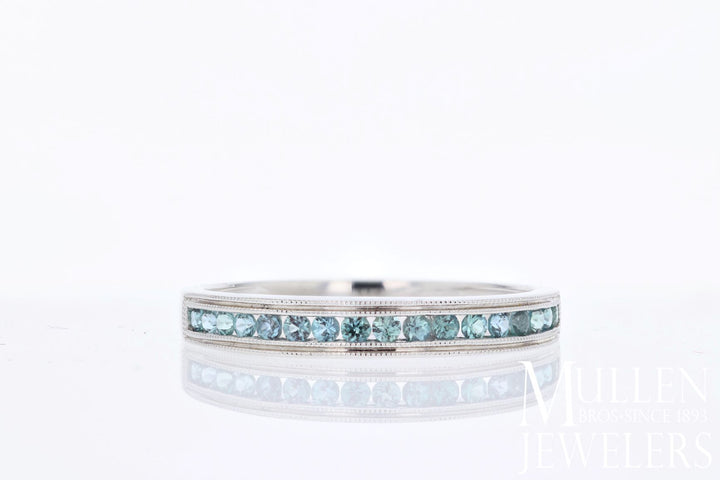 Alexandrite Channel Set Birthstone Ring 10K White Gold
