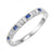 Sapphire Birthstone Diamond Emerald Cut Ring 10K White Gold