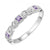 Amethyst Birthstone Diamond And Square Ring 10K White Gold