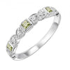 RINGS - 10k White Gold Diamond And Square Peridot Channel Set Birthstone Ring