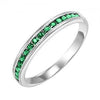 RINGS - 10k White Gold Emerald Channel Set Birthstone Ring