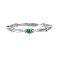RINGS - 10K White Gold Emerald Stackable Ring