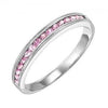 RINGS - 10k White Gold Pink Tourmaline Channel Set Birthstone Ring