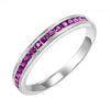 RINGS - 10k White Gold Ruby Channel Set Birthstone Ring