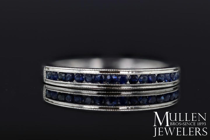 RINGS - 10k White Gold Sapphire Channel Set Birthstone Ring