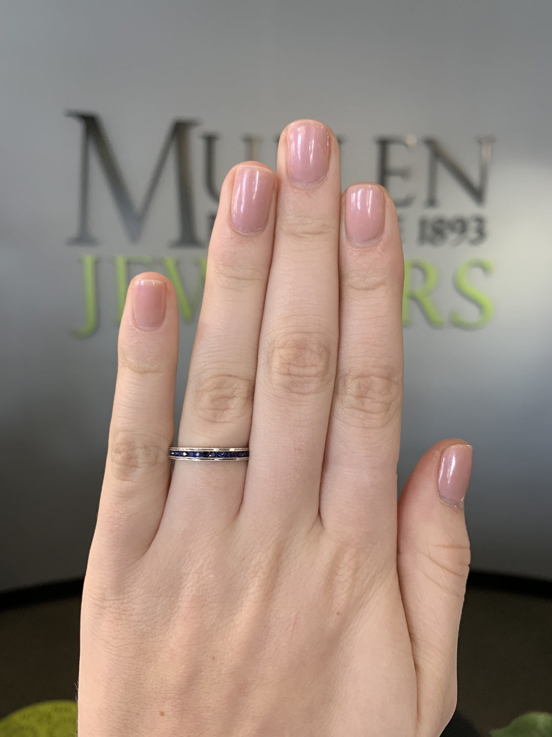 RINGS - 10k White Gold Sapphire Channel Set Birthstone Ring