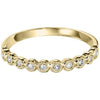 RINGS - 10K Yellow Gold .12cttw Bead Set Round Station Diamond Stackable Ring
