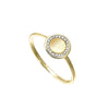 Rings - 10k Yellow Gold Round Signet Ring With 1/20cttw Diamonds