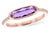 Elongated Oval Amethyst With Diamond Ring 14K Rose Gold