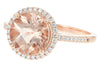 RINGS - 14K Rose Gold Morganite And Diamond Halo Ring