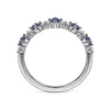 RINGS - 14K White Gold .08cttw Diamond And Sapphire Ring