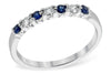 RINGS - 14K White Gold 1/2cttw Diamond And Blue Sapphire Anniversary Ring