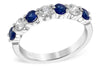 RINGS - 14K White Gold 1 3/4cttw Diamond And Blue Sapphire Anniversary Ring