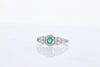 RINGS - 14K White Gold .10cttw Diamond And Round Emerald Ring