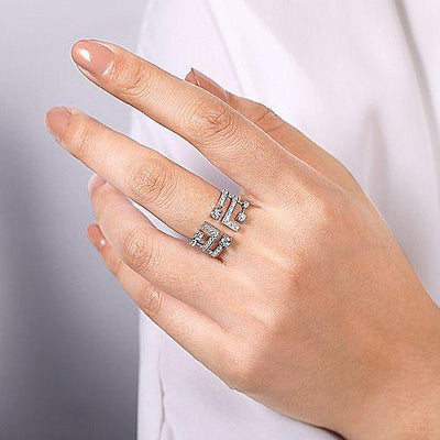 Geometric Design Diamond Ring 2/3 Cttw 14K White Gold