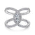Wide Looped Marquise Halo Diamond Ring 14K White Gold