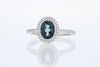 RINGS - 14K White Gold 8x6 London Blue Topaz & .29cttw Diamond Fancy Halo Ring