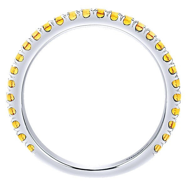 RINGS - 14K White Gold Citrine Stackable Birthstone Ring