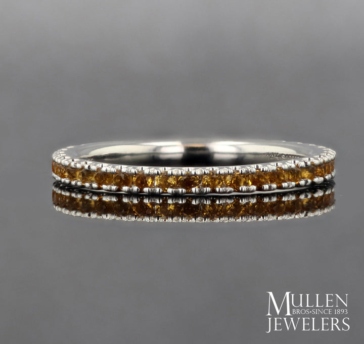 RINGS - 14K White Gold Citrine Stackable Birthstone Ring
