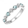 RINGS - 14K White Gold Diamond And Blue Topaz Birthstone Ring