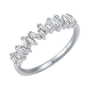 RINGS - 14K White Gold Diamond Fashion Band With .33cttw Baguettes