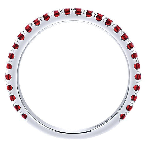 RINGS - 14K White Gold Garnet Stackable Birthstone Ring