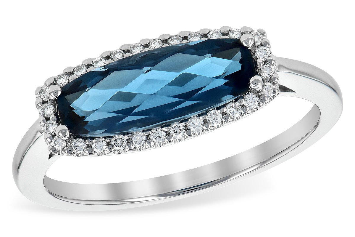 HANDMADE CUSHION CUT BLUE TOPAZ AND DIAMOND RING – Transcend Fine Jewellery