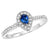 Pear Shaped Sapphire With Diamond Halo Ring 14k White Gold