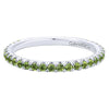RINGS - 14K White Gold Peridot Stackable Birthstone Ring