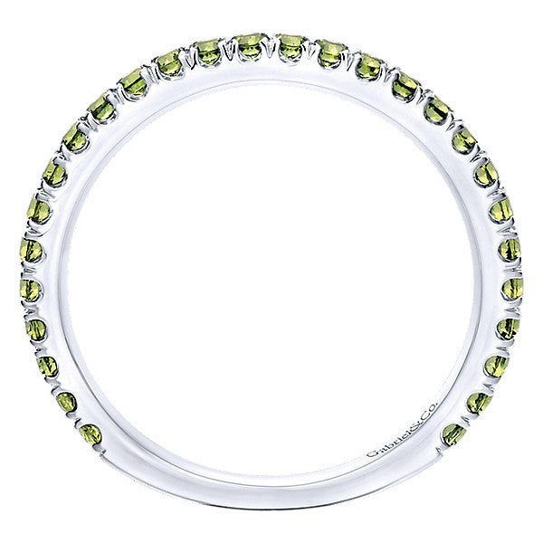 RINGS - 14K White Gold Peridot Stackable Birthstone Ring