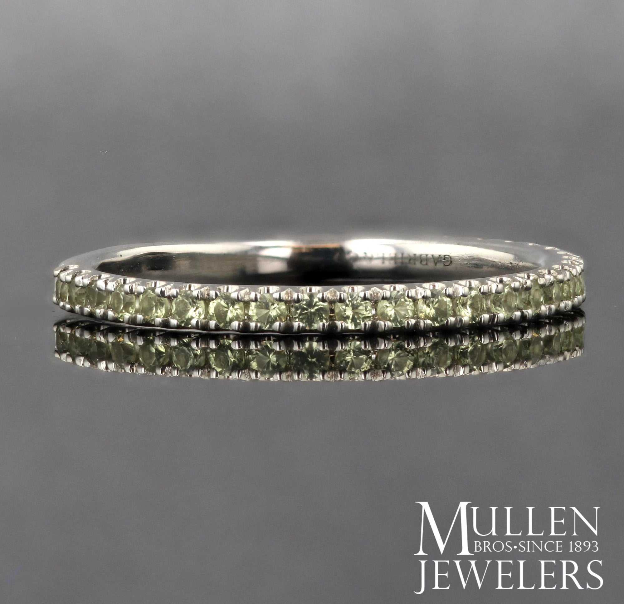 Peridot Birthstone Stackable Ring 14K White Gold