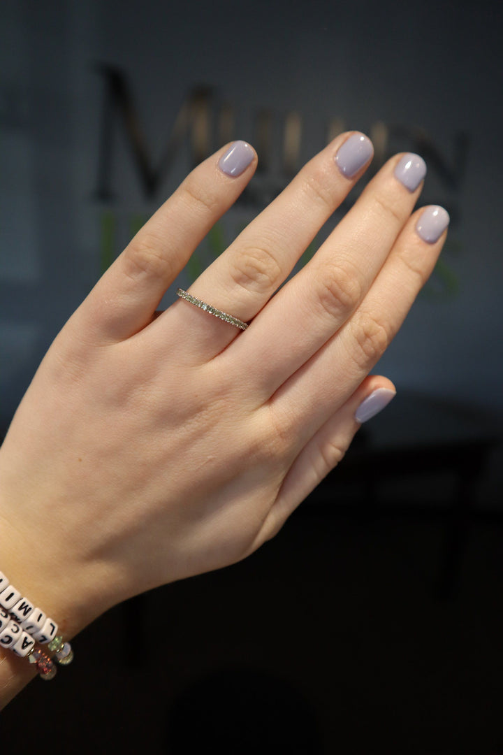 RINGS - 14K White Gold Peridot Stackable Birthstone Ring