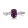 RINGS - 14K White Gold Purple Garnet And Diamond Bypass Style Ring