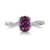 Purple Garnet And Diamond Bypass Style Ring 14K White Gold